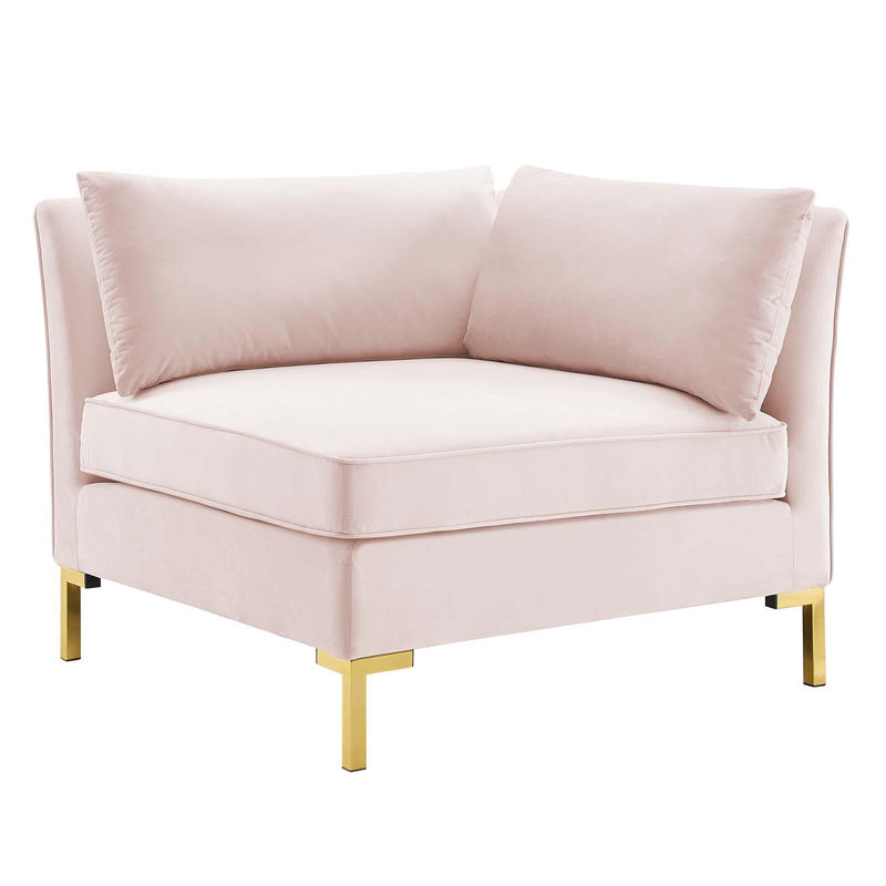 Ardent Performance Velvet Sectional Sofa Corner Chair