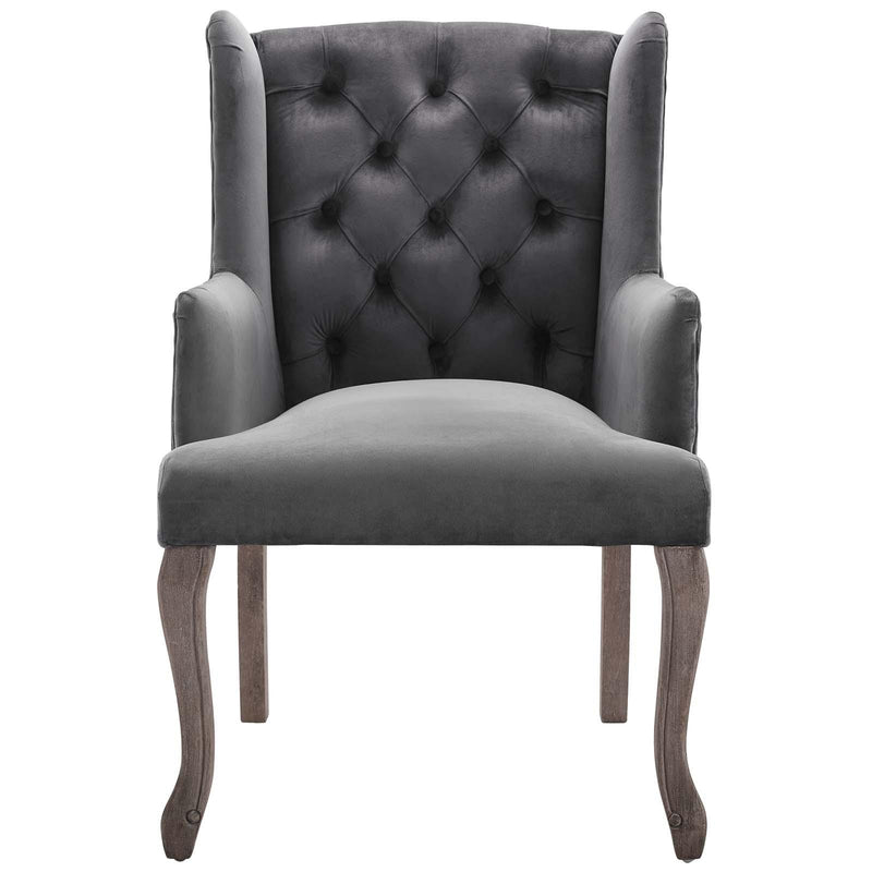 Realm French Vintage Dining Performance Velvet Armchair