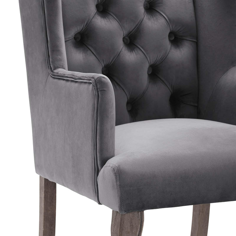 Realm French Vintage Dining Performance Velvet Armchair