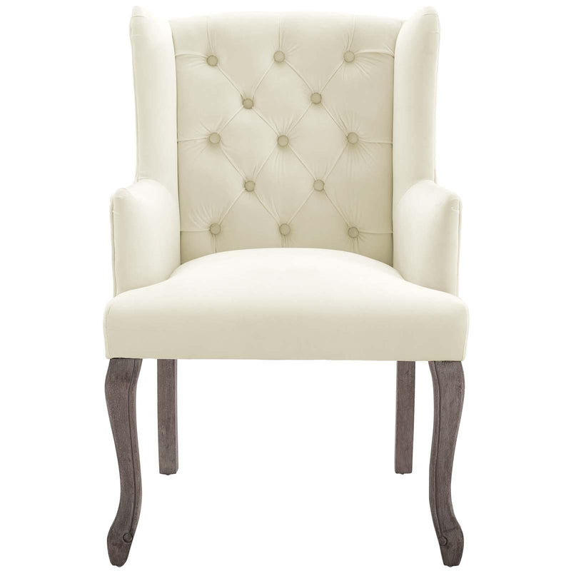 Realm French Vintage Dining Performance Velvet Armchair