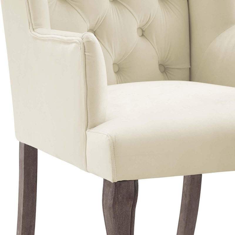 Realm French Vintage Dining Performance Velvet Armchair