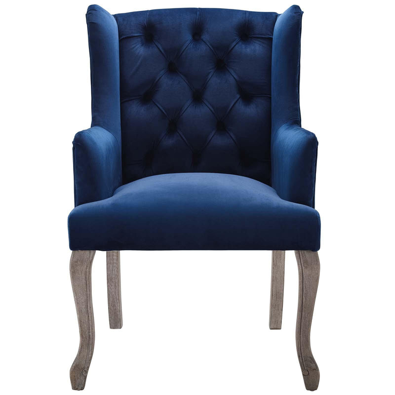 Realm French Vintage Dining Performance Velvet Armchair