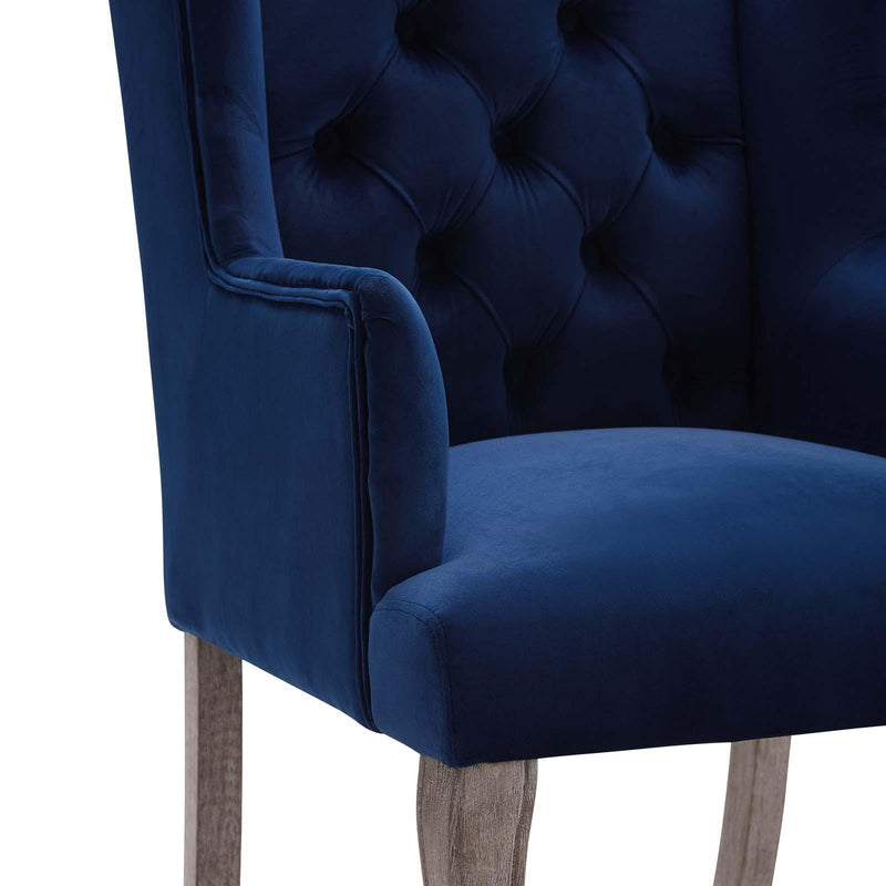 Realm French Vintage Dining Performance Velvet Armchair