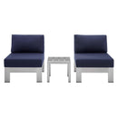 Shore Sunbrella� Fabric Outdoor Patio Aluminum 3 Piece Set