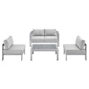 Shore Sunbrella� Fabric Outdoor Patio Aluminum 4 Piece Set