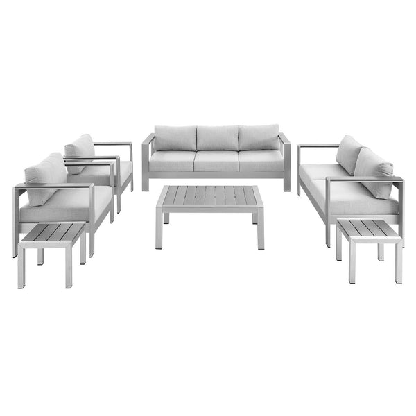 Shore Sunbrella� Fabric Outdoor Patio Aluminum 7 Piece Set