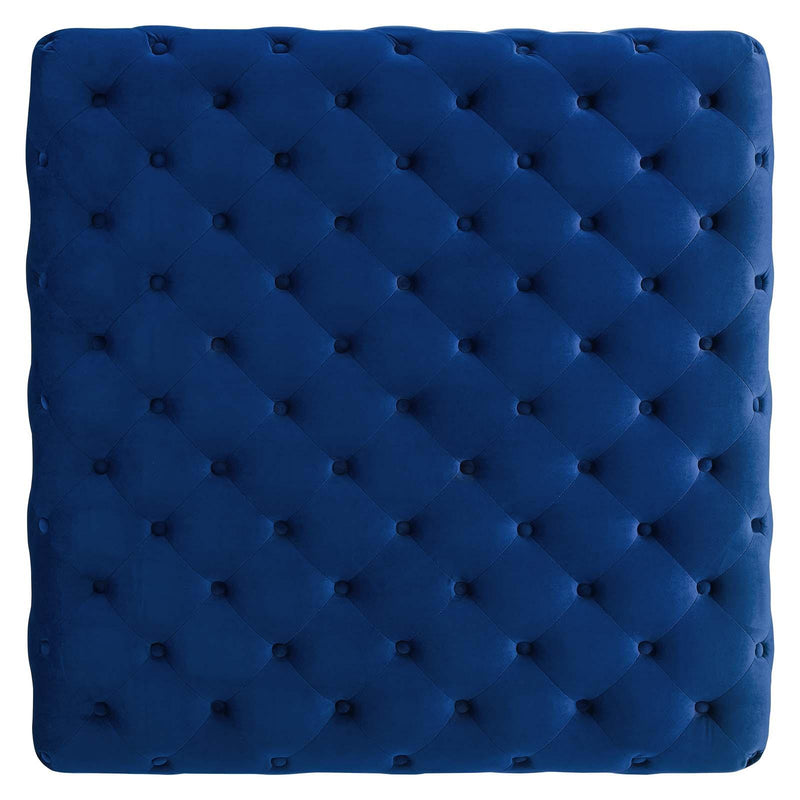 Ensconce Tufted Performance Velvet Square Ottoman