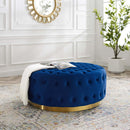 Ensconce Tufted Performance Velvet Round Ottoman