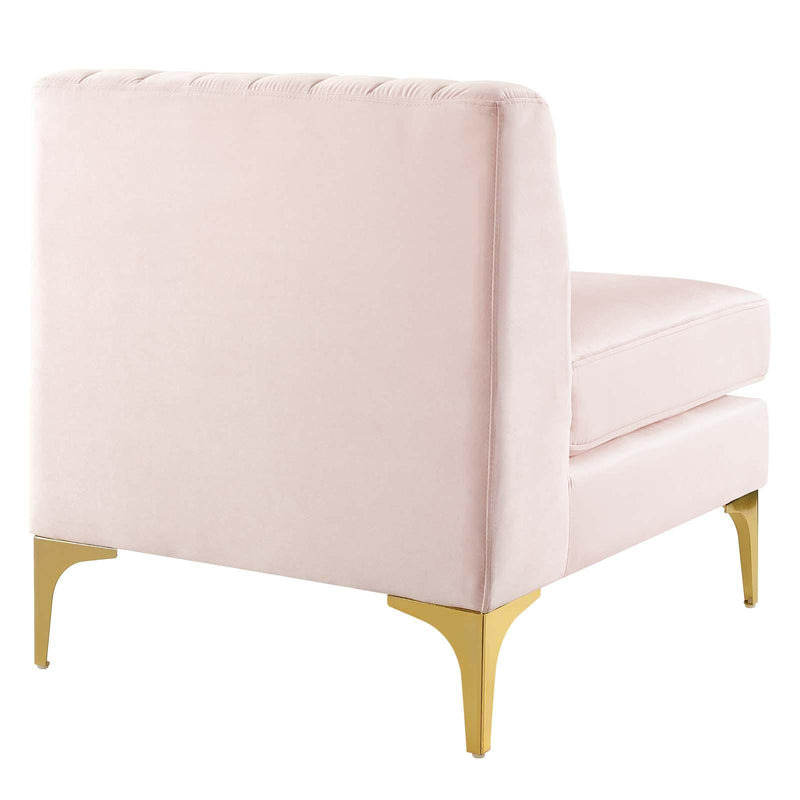 Triumph Channel Tufted Performance Velvet Armless Chair