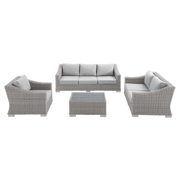 Conway Sunbrella� Outdoor Patio Wicker Rattan 4-Piece Furniture Set