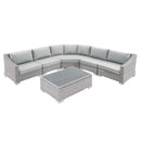 Conway Sunbrella� Outdoor Patio Wicker Rattan 6-Piece Sectional Sofa Set