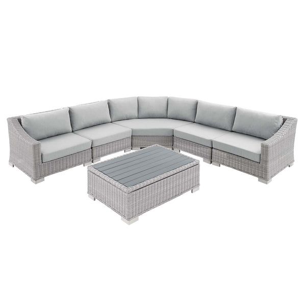 Conway Sunbrella� Outdoor Patio Wicker Rattan 6-Piece Sectional Sofa Set