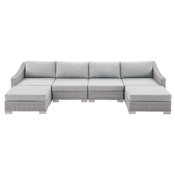 Conway Sunbrella� Outdoor Patio Wicker Rattan 6-Piece Furniture Set