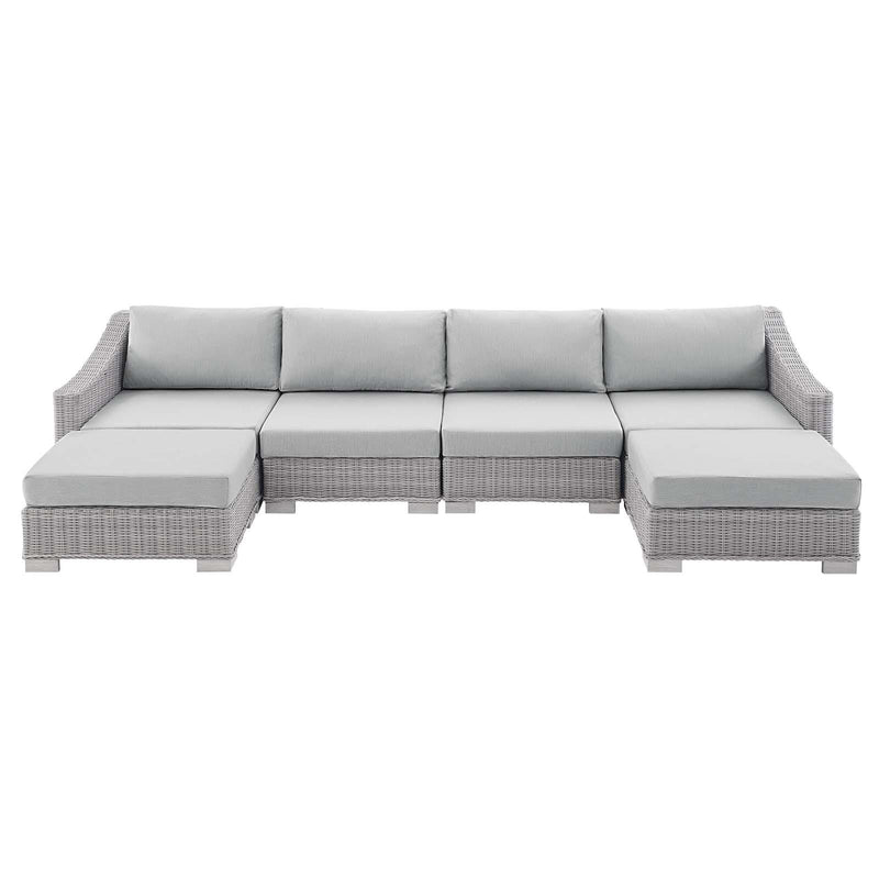 Conway Sunbrella� Outdoor Patio Wicker Rattan 6-Piece Furniture Set