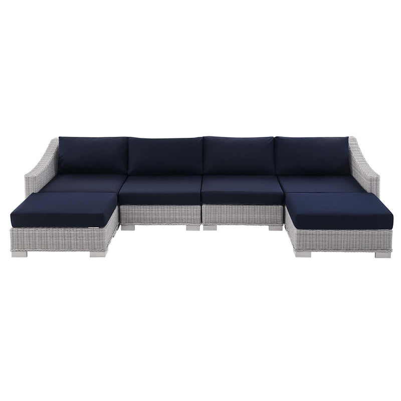 Conway Sunbrella� Outdoor Patio Wicker Rattan 6-Piece Furniture Set