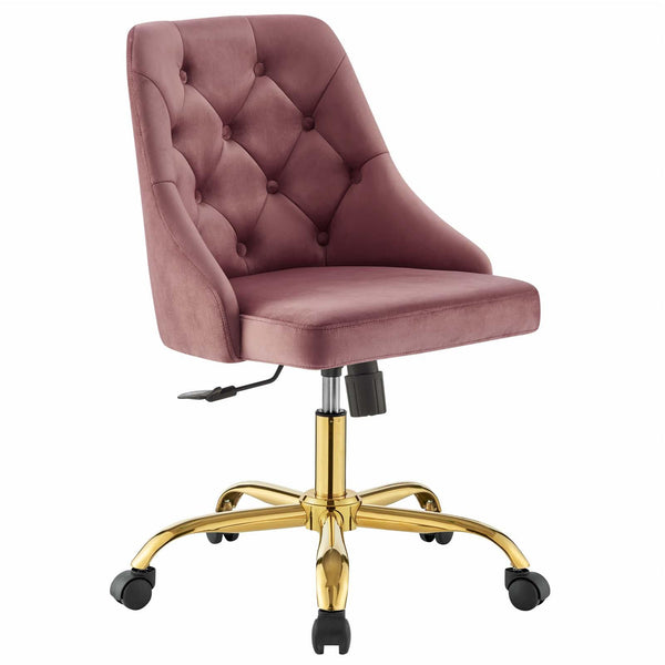 Distinct Tufted Swivel Performance Velvet Office Chair image