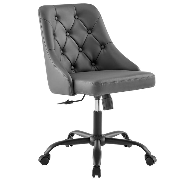 Distinct Tufted Swivel Vegan Leather Office Chair image