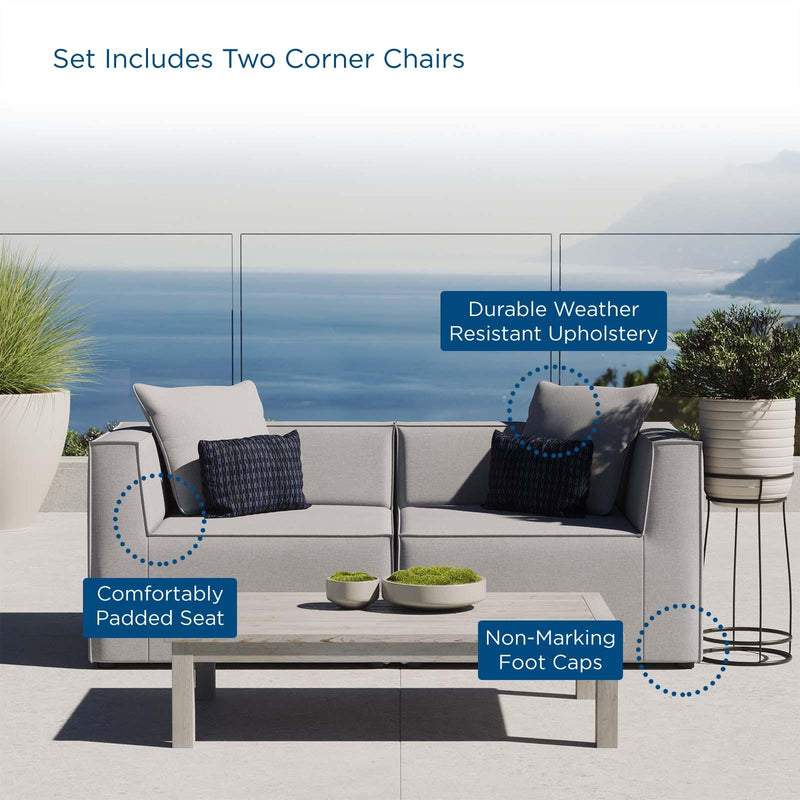 Saybrook Outdoor Patio Upholstered 2-Piece Sectional Sofa Loveseat