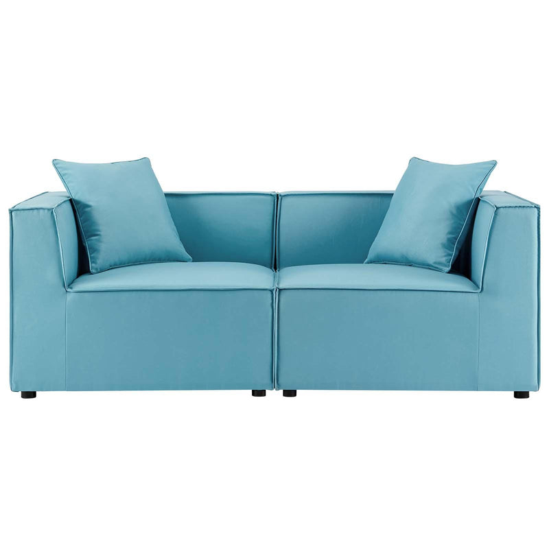 Saybrook Outdoor Patio Upholstered 2-Piece Sectional Sofa Loveseat