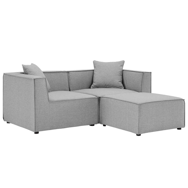 Saybrook Outdoor Patio Upholstered Loveseat and Ottoman Set image