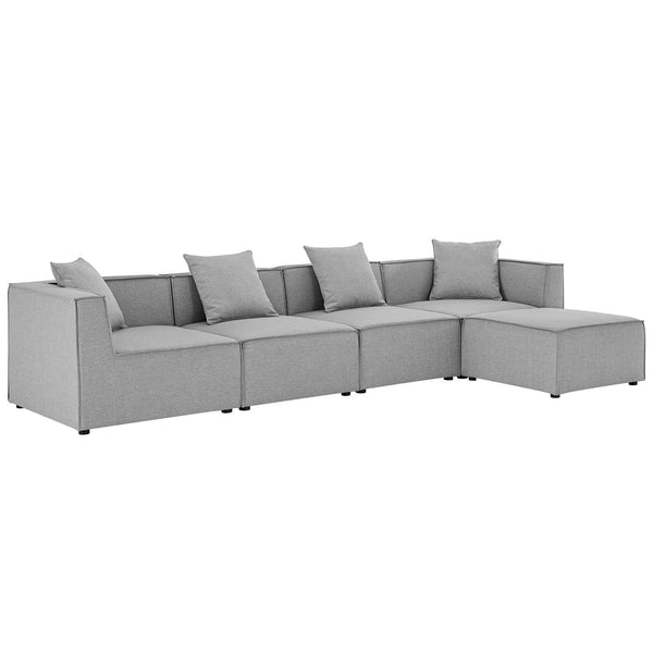 Saybrook Outdoor Patio Upholstered 5-Piece Sectional Sofa image