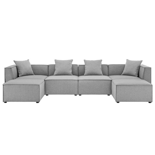 Saybrook Outdoor Patio Upholstered 6-Piece Sectional Sofa image