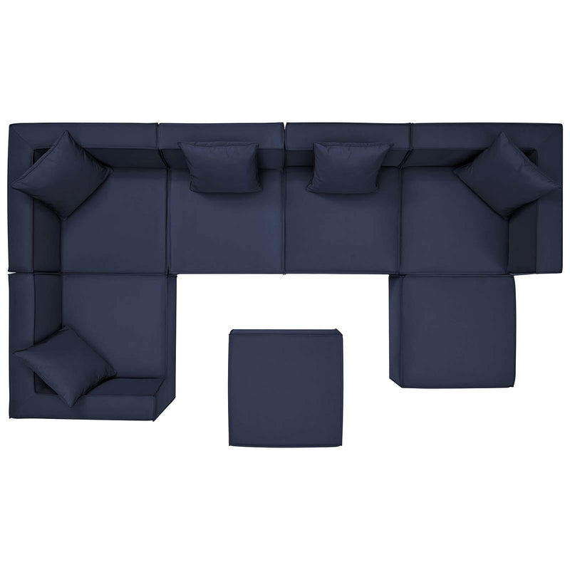 Saybrook Outdoor Patio Upholstered 7-Piece Sectional Sofa