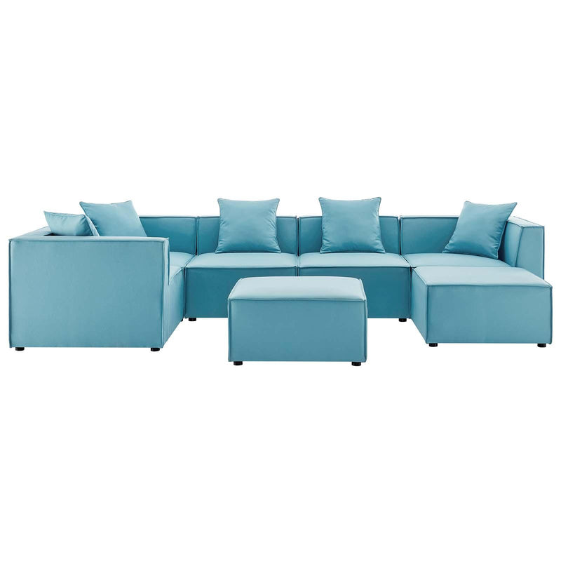 Saybrook Outdoor Patio Upholstered 7-Piece Sectional Sofa