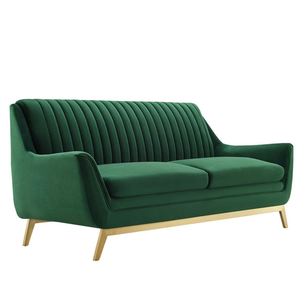 Winsome Channel Tufted Performance Velvet Sofa image