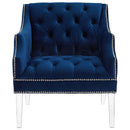 Proverbial Tufted Button Accent Performance Velvet Armchair
