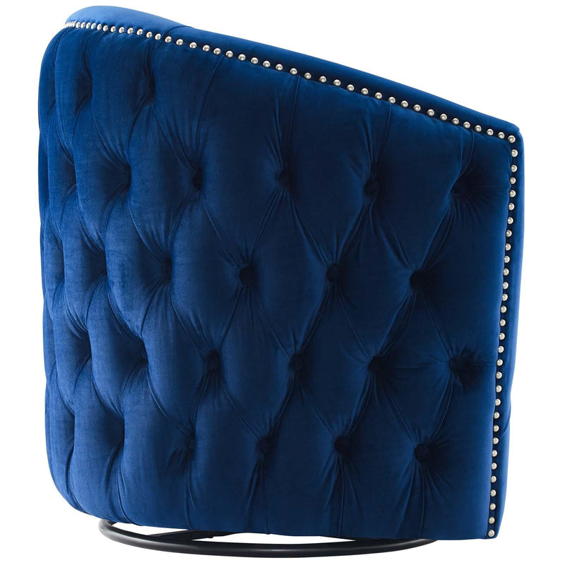 Rogue Swivel Performance Velvet Armchair