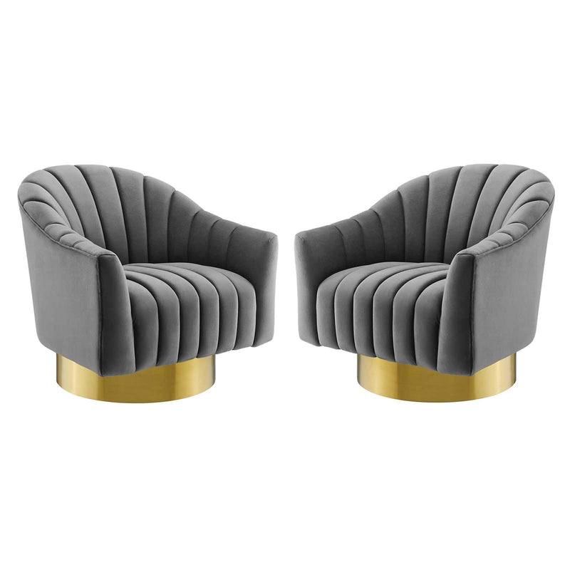 Buoyant Swivel Chair Performance Velvet Set of 2