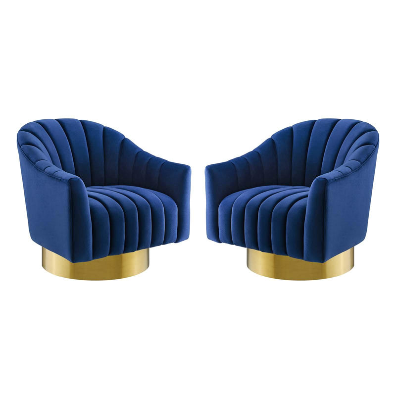 Buoyant Swivel Chair Performance Velvet Set of 2