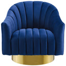Buoyant Vertical Channel Tufted Accent Lounge Performance Velvet Swivel Chair