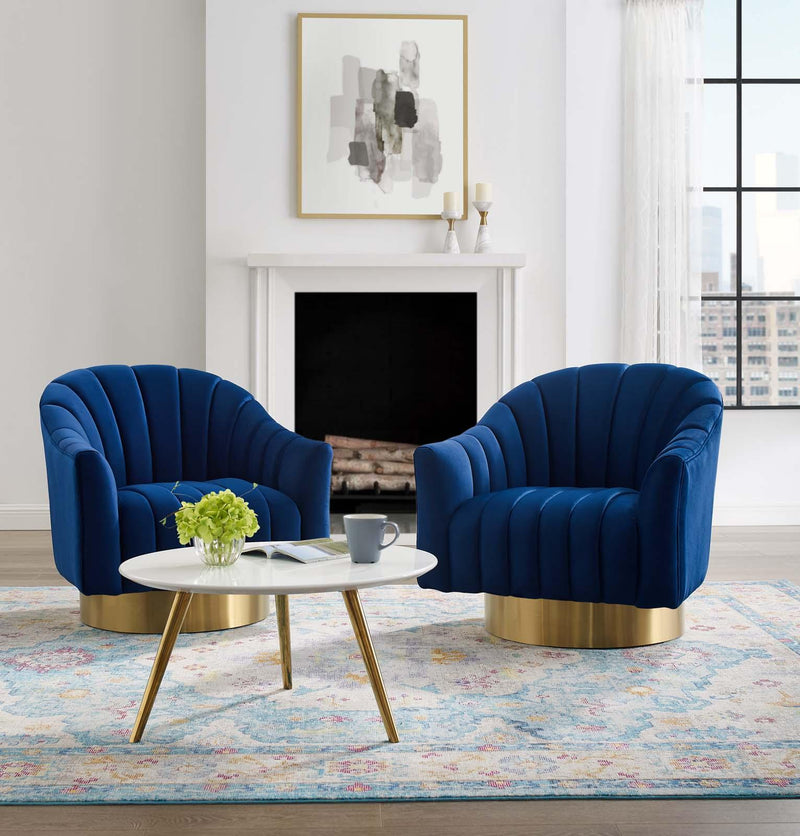 Buoyant Swivel Chair Performance Velvet Set of 2