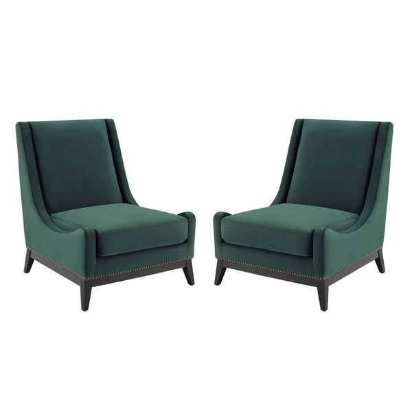 Confident Lounge Chair Upholstered Performance Velvet Set of 2 image