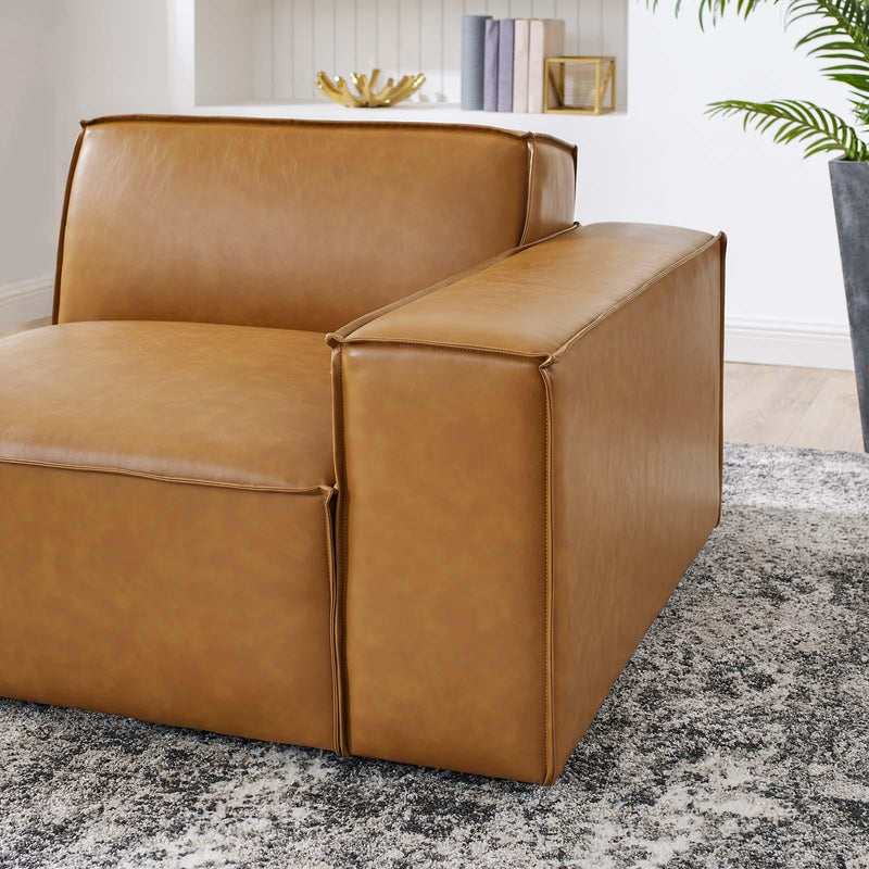 Restore Left-Arm Vegan Leather Sectional Sofa Chair