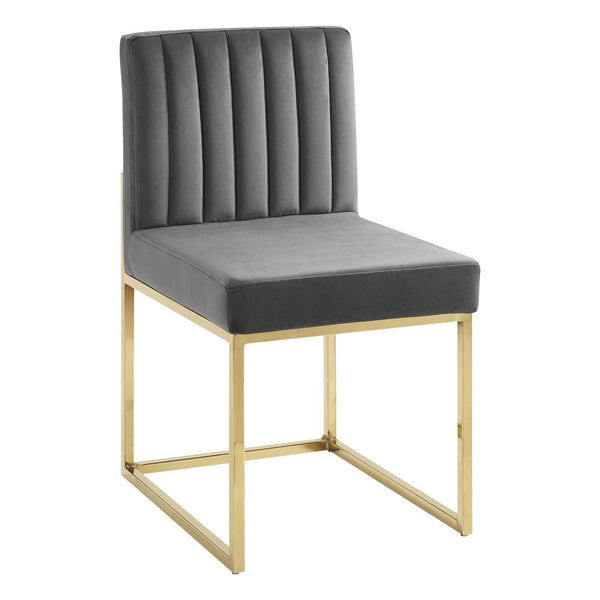 Carriage Channel Tufted Sled Base Performance Velvet Dining Chair image