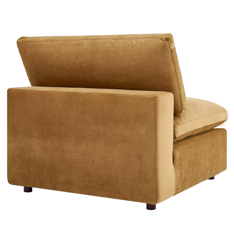 Commix Down Filled Overstuffed Performance Velvet Armless Chair