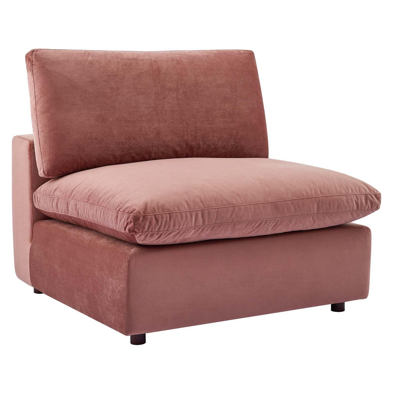 Commix Down Filled Overstuffed Performance Velvet 4-Seater Sofa