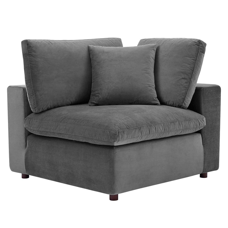 Commix Down Filled Overstuffed Performance Velvet Corner Chair