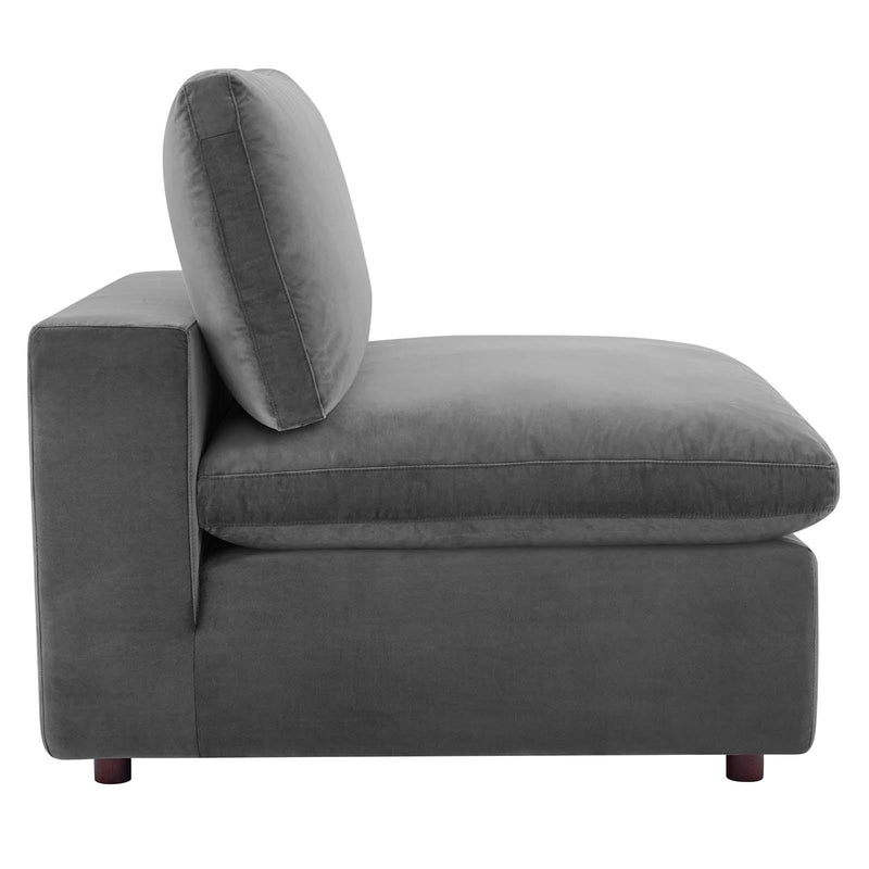 Commix Down Filled Overstuffed Performance Velvet 4-Seater Sofa