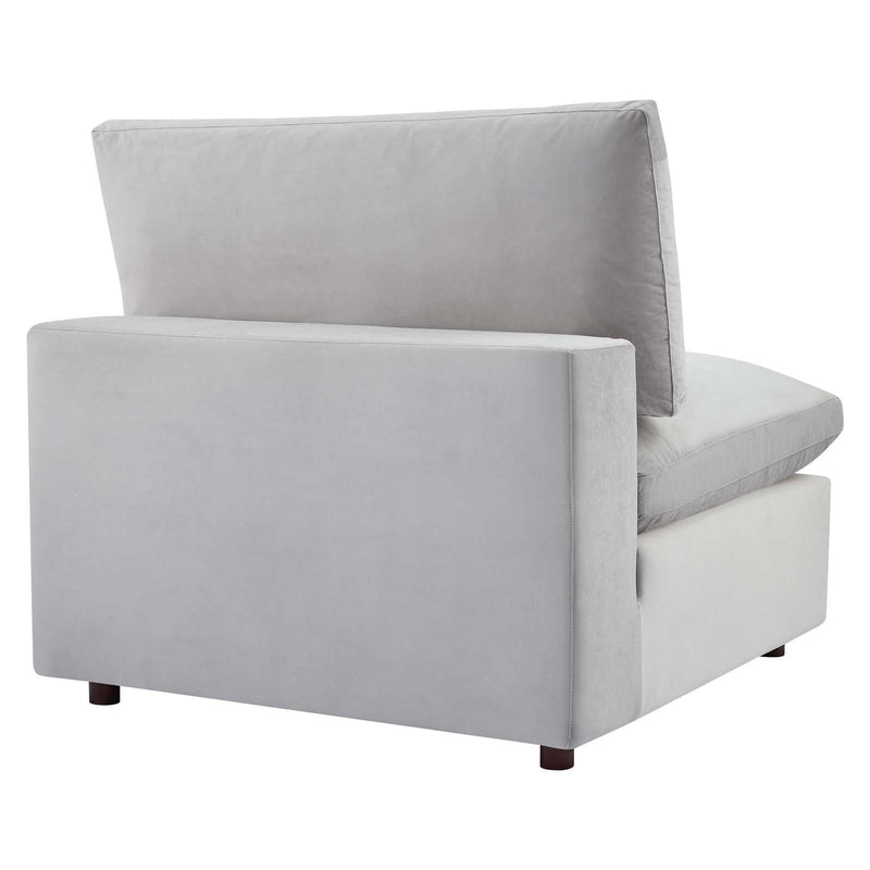 Commix Down Filled Overstuffed Performance Velvet Armless Chair