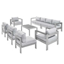 Shore Sunbrella� Fabric Outdoor Patio Aluminum 8 Piece Sectional Sofa Set