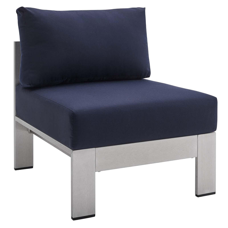 Shore Sunbrella� Fabric Aluminum Outdoor Patio Armless Chair