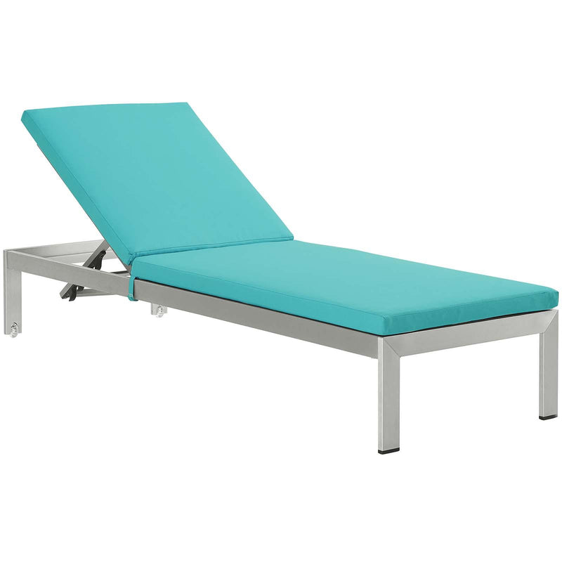 Shore Outdoor Patio Aluminum Chaise with Cushions