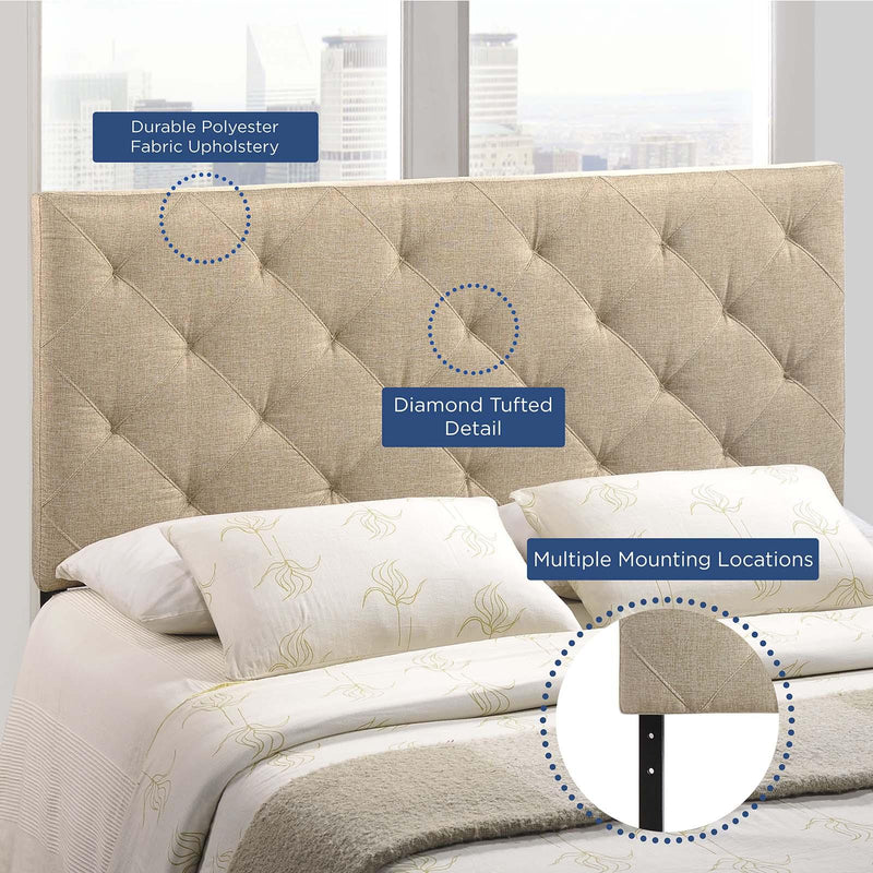 Theodore Queen Upholstered Fabric Headboard