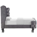 Violette Queen Tufted Wingback Performance Velvet Platform Bed