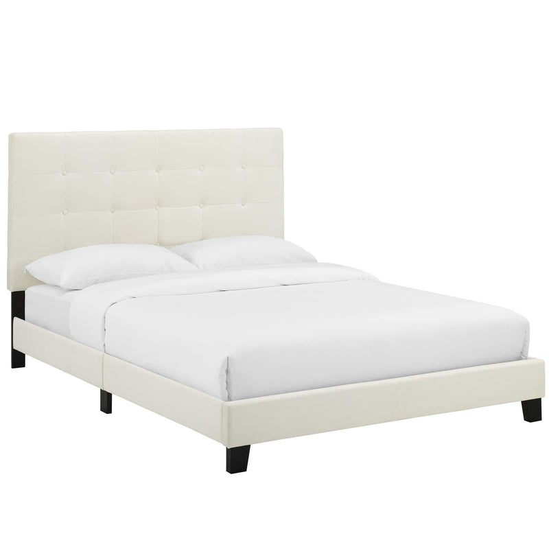 Melanie Twin Tufted Button Upholstered Performance Velvet Platform Bed