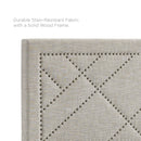 Reese Nailhead Full / Queen Upholstered Linen Fabric Headboard